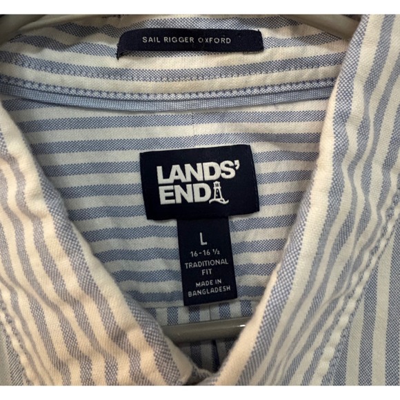Lands End Sail Rigger Oxford Plaid and Striped Button Down Men's Bundle Size L - Picture 11 of 12
